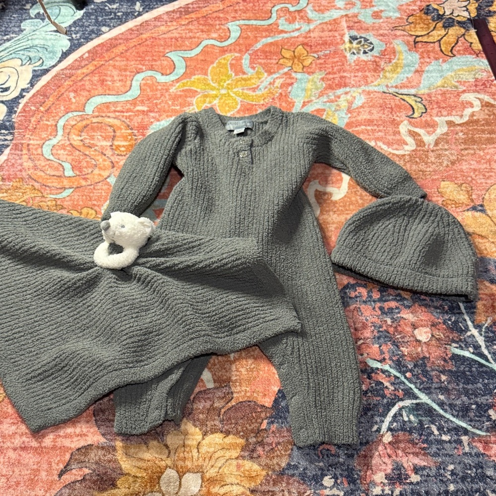 Barefoot Dreams Gray Kids Matching Set